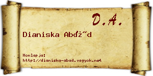 Dianiska Abád névjegykártya